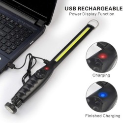 Lanterna LED - luz de trabalho - COB - USB - escurecimento - com ímã - à prova d'água