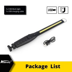 Lanterna LED - luz de trabalho - COB - USB - escurecimento - com ímã - à prova d'água