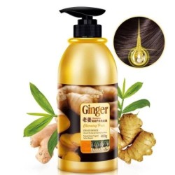 Shampoo de ervas - extratos de gengibre - anticaspa - sem silicone - 400 ml