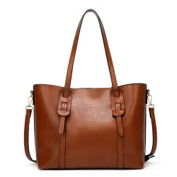 Elegant leather shoulder bag - large capacityHandbags