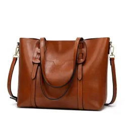 Elegant leather shoulder bag - large capacityHandbags
