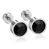 Stainless steel stud earrings - with cubic zirconia - twistable endEarrings