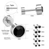Stainless steel stud earrings - with cubic zirconia - twistable endEarrings