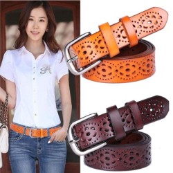 Fashionable hollow out belt - genuine leather - metal buckleBelts