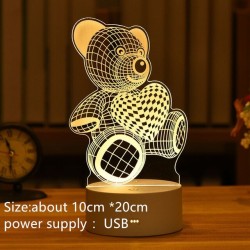 3D acrylic LED lamp - USB night light - elk - bear - Christmas tree - apple - moonLights & lighting