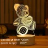 3D acrylic LED lamp - USB night light - elk - bear - Christmas tree - apple - moonLights & lighting