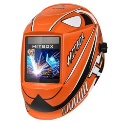 HITBOX - capacete de soldagem - escurecimento automático - cor verdadeira - Lítio solar - DIN4/5-9/9-13 1/1/1/2
