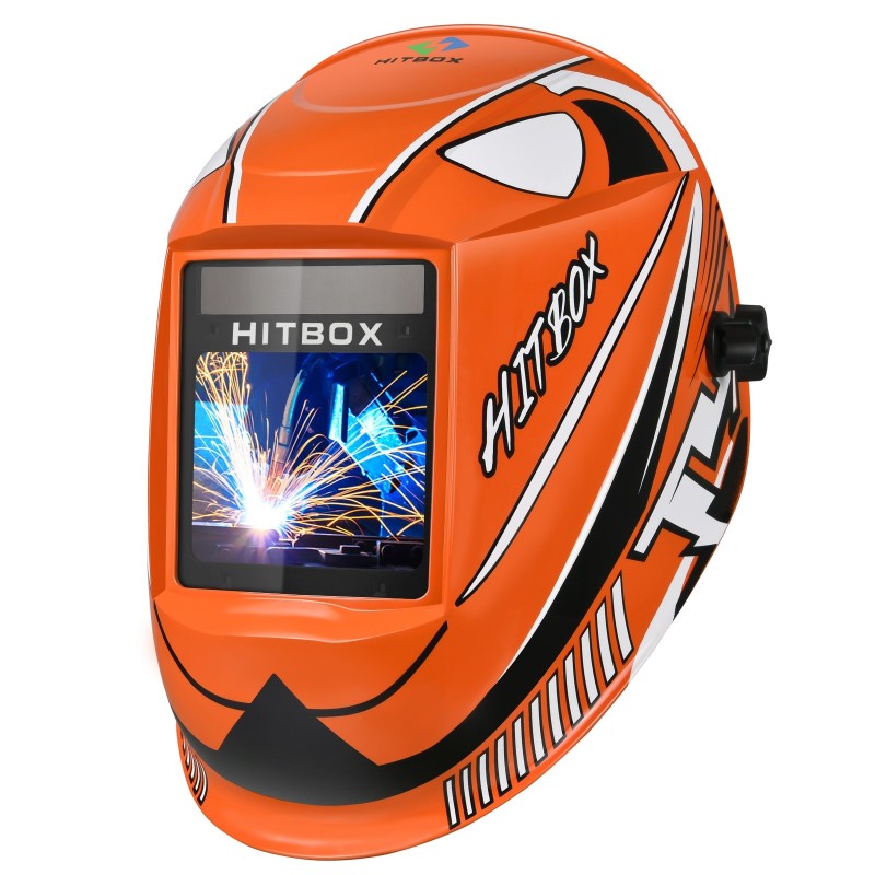 HITBOX - capacete de soldagem - escurecimento automático - cor verdadeira - Lítio solar - DIN4/5-9/9-13 1/1/1/2