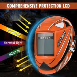 HITBOX - capacete de soldagem - escurecimento automático - cor verdadeira - Lítio solar - DIN4/5-9/9-13 1/1/1/2