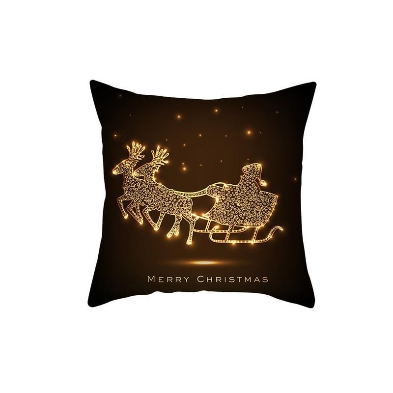 Fronha decorativa preta - motivos natalinos - papai noel - 50 * 50 cm