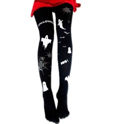 Calças de Halloween - diabinhos/fantasmas estampados