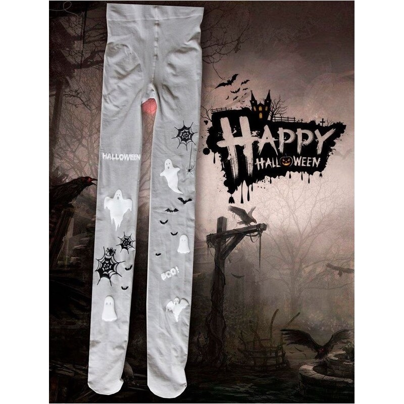 Calças de Halloween - diabinhos/fantasmas estampados