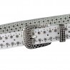 Cinto de couro da moda - com furos / strass - fivela de metal