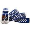 Cinto de couro da moda - com furos / strass - fivela de metal