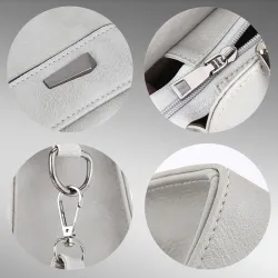 Bolsa vintage - com alça de ombro - pom pom de pele - couro