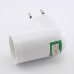 Tomada de luz E27 com plugue UE / EUA e interruptor embutido
