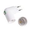 Tomada de luz E27 com plugue UE / EUA e interruptor embutido