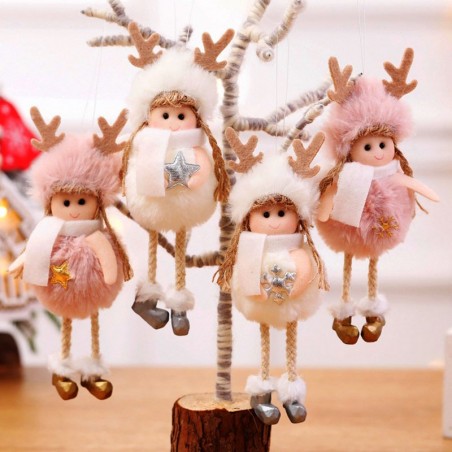Anjos de Natal de pelúcia de seda - bonecas - enfeites pendurados