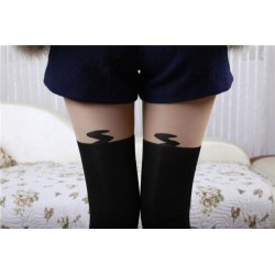Nylon knee socks - cat designClothing