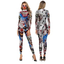 Traje de Halloween - body de corpo inteiro - estampa de terror