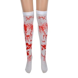 Meias de Halloween - sobre o joelho - sangue - teia de aranha - cruz - ossos