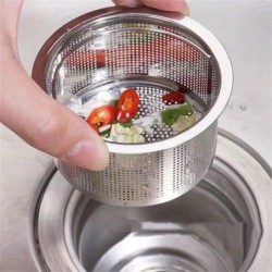 Coador de pia de cozinha - filtro anti-entupimento - com alça - aço inoxidável