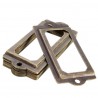 Antique brass drawer handles - label holders - metal frames - 12 piecesFurniture