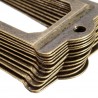 Antique brass drawer handles - label holders - metal frames - 12 piecesFurniture