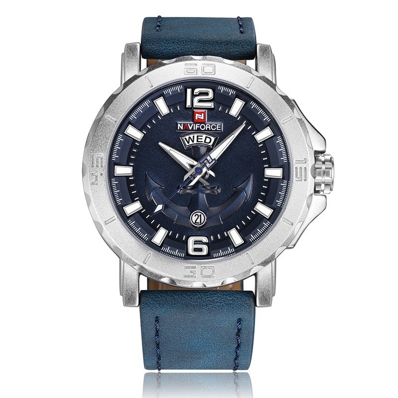 Naviforce - relógio de couro Quartz - luminoso