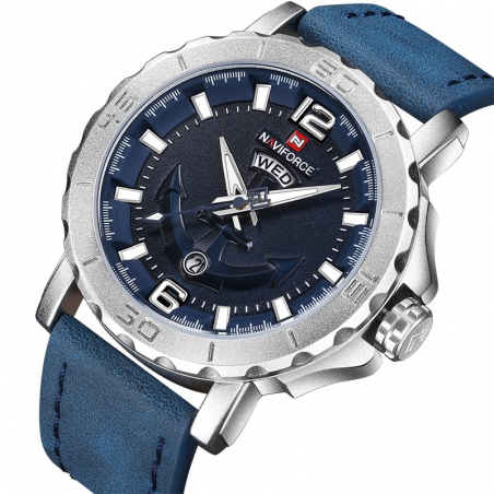 Naviforce - relógio de couro Quartz - luminoso