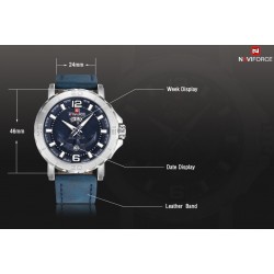 Naviforce - relógio de couro Quartz - luminoso