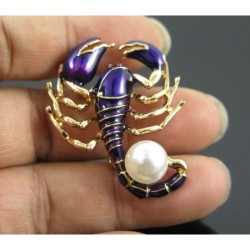 Enamel brooch - scorpion with pearlBrooches