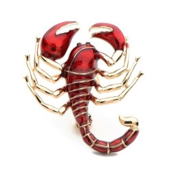 Broche de esmalte - escorpião com pérola
