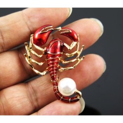 Enamel brooch - scorpion with pearlBrooches