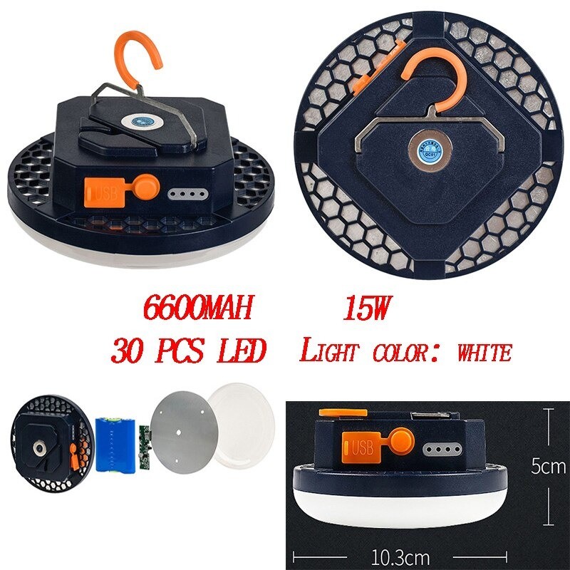 Lâmpada LED magnética portátil - luz de acampamento - lanterna suspensa - à prova d'água