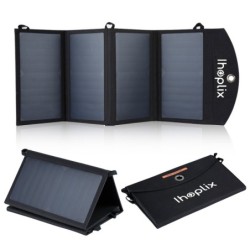 Painel solar 25W - carregador dobrável - USB - à prova d'água - para Smartphones