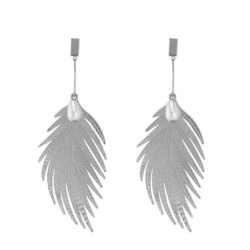 Leaf feathers earrings - with a pearlEarrings