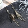 Hollow leafs long earrings - with zircon / pearlsEarrings