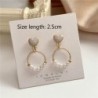 White heart earrings - round pearl pendantEarrings
