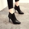 Leather heeled ankle boots - with zipperBoots
