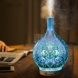 Umidificador de ar ultrassônico - difusor de óleos essenciais - LED - fogos de artifício 3D