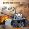 Tanque elétrico militar - blocos de construção - interruptor de toque - brinquedo educacional - 378 peças