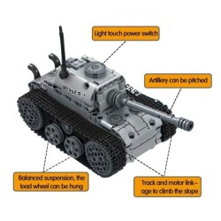 Tanque elétrico militar - blocos de construção - interruptor de toque - brinquedo educacional - 378 peças