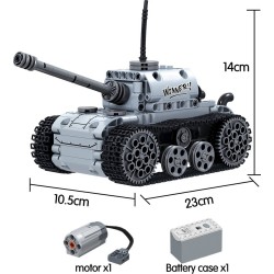 Tanque elétrico militar - blocos de construção - interruptor de toque - brinquedo educacional - 378 peças