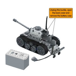 Tanque elétrico militar - blocos de construção - interruptor de toque - brinquedo educacional - 378 peças