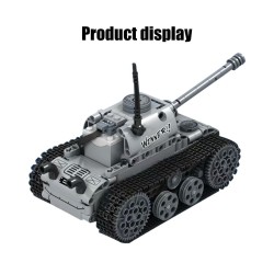 Tanque elétrico militar - blocos de construção - interruptor de toque - brinquedo educacional - 378 peças