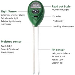 Soil PH tester - light / moisture / acidity testerGarden