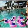 Flamingo inflável - porta-bebidas de piscina - brinquedo flutuante - 10 peças