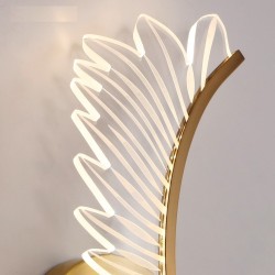 Candeeiro de parede LED moderno - design de asas douradas - interior