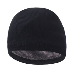 Gorro de malha quente - com pelo grosso por dentro - unissex